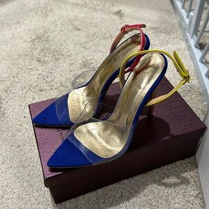 Multicolor sling backs